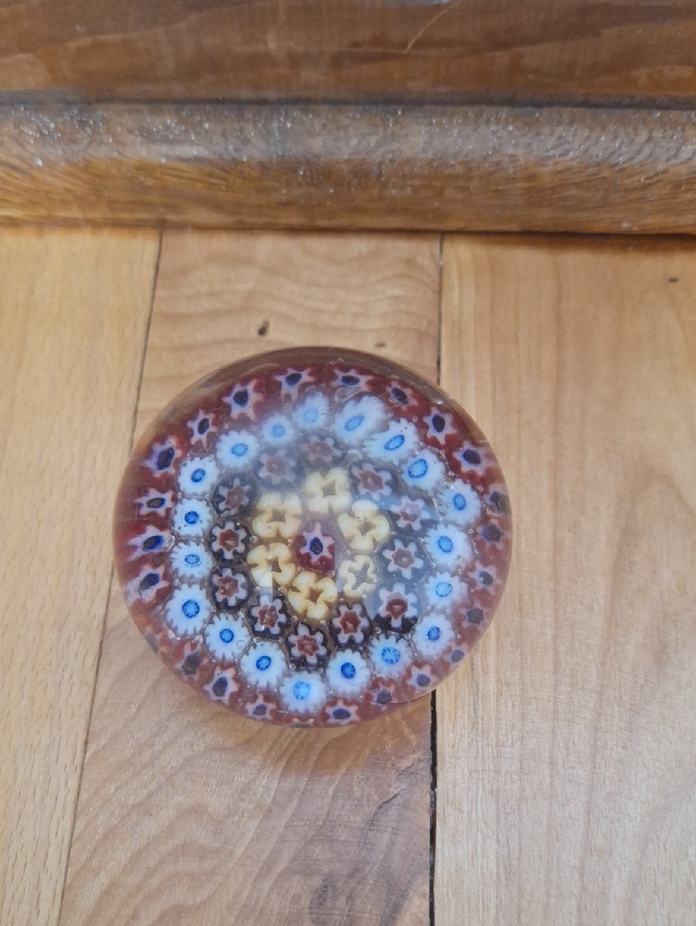 Handmade Multicolor Millefiori Glass Paperweight - Decorative Home Art